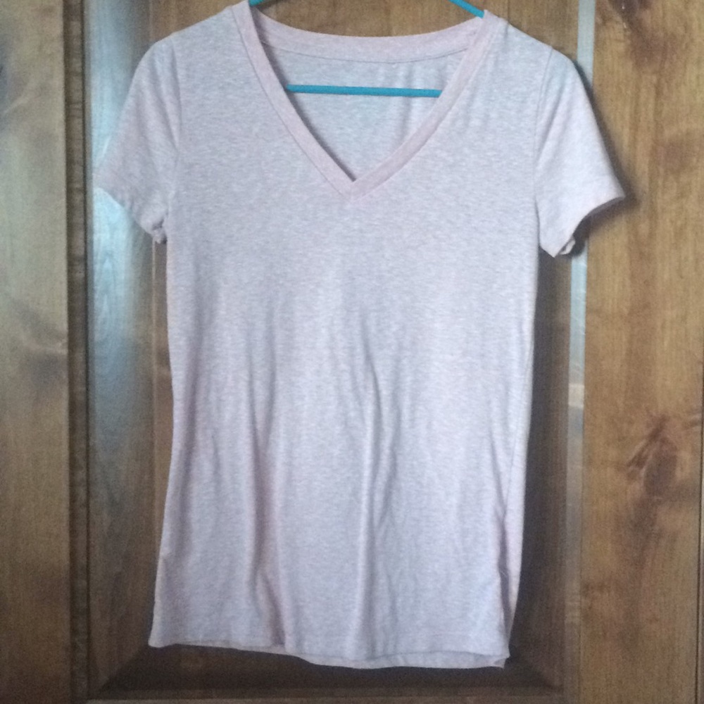 Light pink V-neck tee